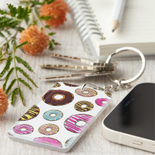 Pattern Of Doughnuts, Colourful Doughnuts, Sprinkl Key Ring
