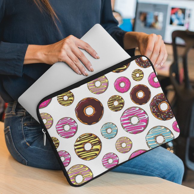 Pattern Of Doughnuts, Colourful Doughnuts, Sprinkl Laptop Sleeve (Creator Uploaded)