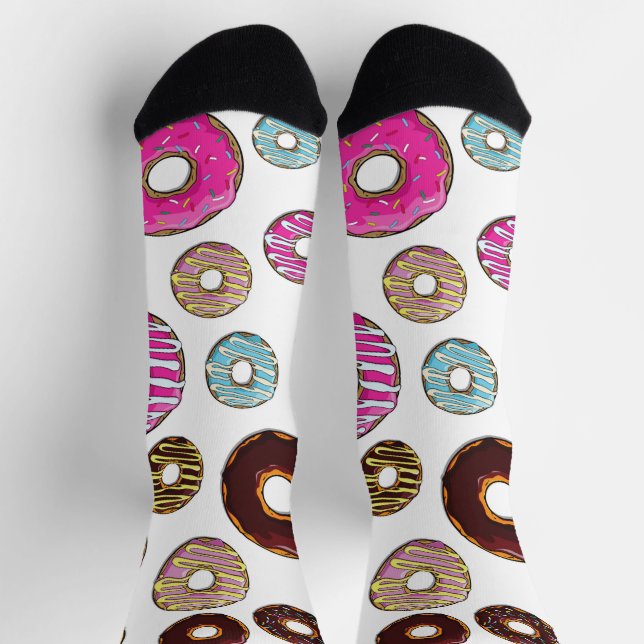 Pattern Of Doughnuts, Colourful Doughnuts, Sprinkl Socks (Top)