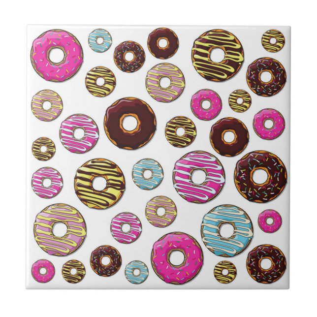 Pattern Of Doughnuts, Colourful Doughnuts, Sprinkl Tile (Front)