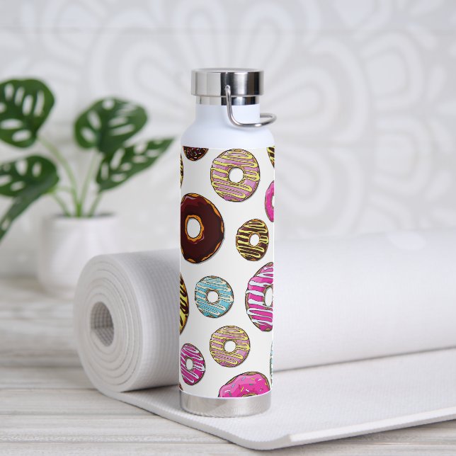 Pattern Of Doughnuts, Colourful Doughnuts, Sprinkl Water Bottle (Yoga)