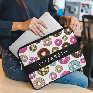 Pattern Of Doughnuts, Colourful Doughnuts, Your Na Laptop Sleeve