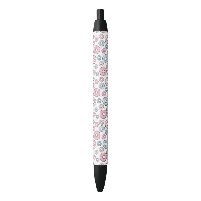 Pattern Of Doughnuts, Pink Doughnuts, Blue Doughnu Black Ink Pen (Front Vertical)
