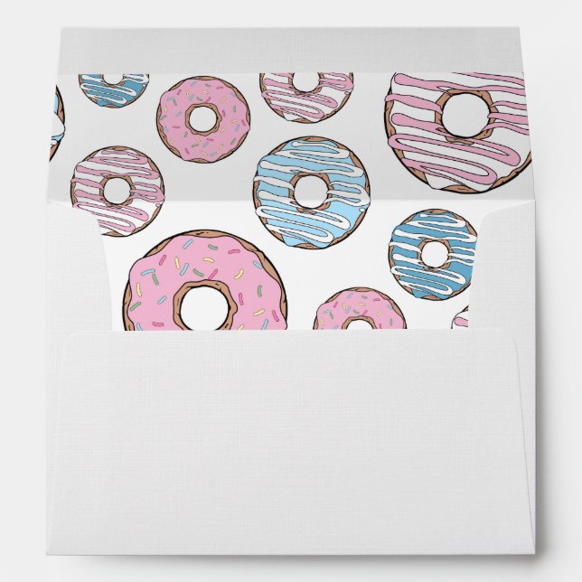 Pattern Of Doughnuts, Pink Doughnuts, Blue Doughnu Envelope (Back (Bottom))
