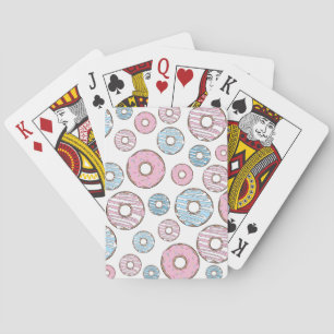 Pattern Of Doughnuts, Pink Doughnuts, Blue Doughnu Playing Cards