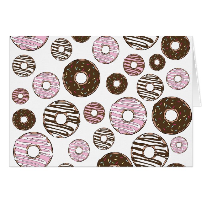 Pattern Of Doughnuts, Pink Doughnuts, Brown Doughn (Front Horizontal)