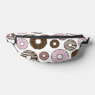 Pattern Of Doughnuts, Pink Doughnuts, Brown Doughn Bum Bags