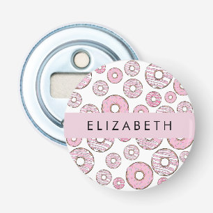 Pattern Of Doughnuts, Pink Doughnuts, Icing, Your  Bottle Opener