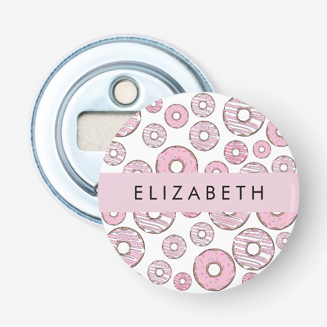 Pattern Of Doughnuts, Pink Doughnuts, Icing, Your  Bottle Opener (Front)