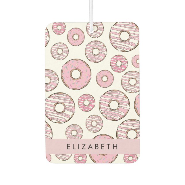 Pattern Of Doughnuts, Pink Doughnuts, Icing, Your  Car Air Freshener (Front)