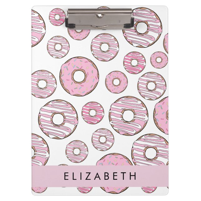 Pattern Of Doughnuts, Pink Doughnuts, Icing, Your  Clipboard (Front)