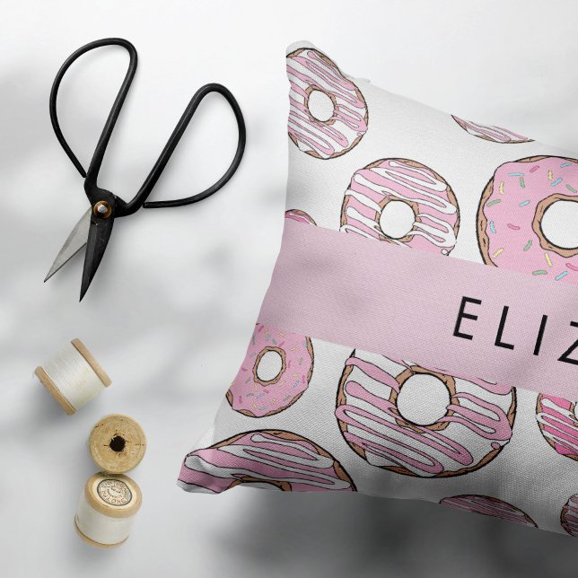 Pattern Of Doughnuts, Pink Doughnuts, Icing, Your  Decorative Cushion (Creator Uploaded)