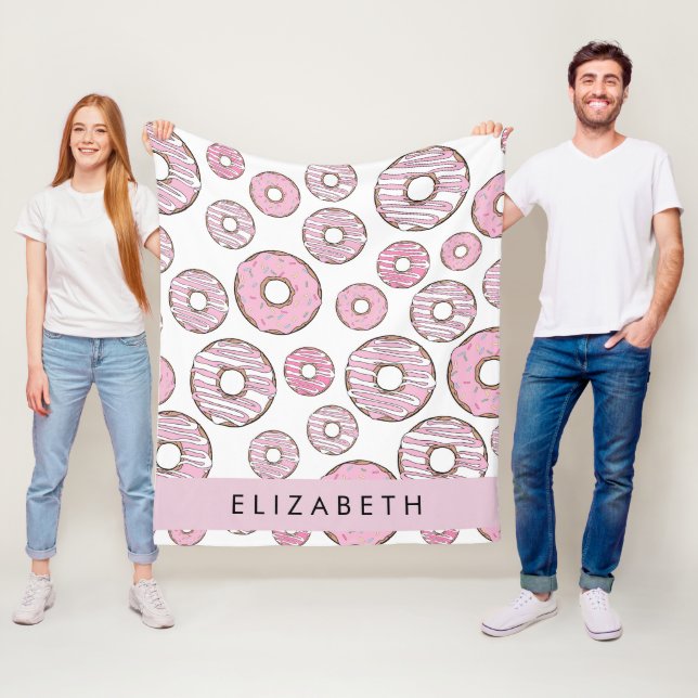 Pattern Of Doughnuts, Pink Doughnuts, Icing, Your  Fleece Blanket (In Situ)
