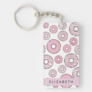 Pattern Of Doughnuts, Pink Doughnuts, Icing, Your Key Ring