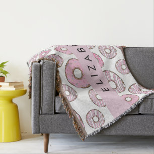 Pattern Of Doughnuts, Pink Doughnuts, Icing, Your Throw Blanket