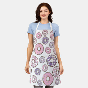 Pattern Of Doughnuts, Pink Doughnuts, Purple Dough Apron