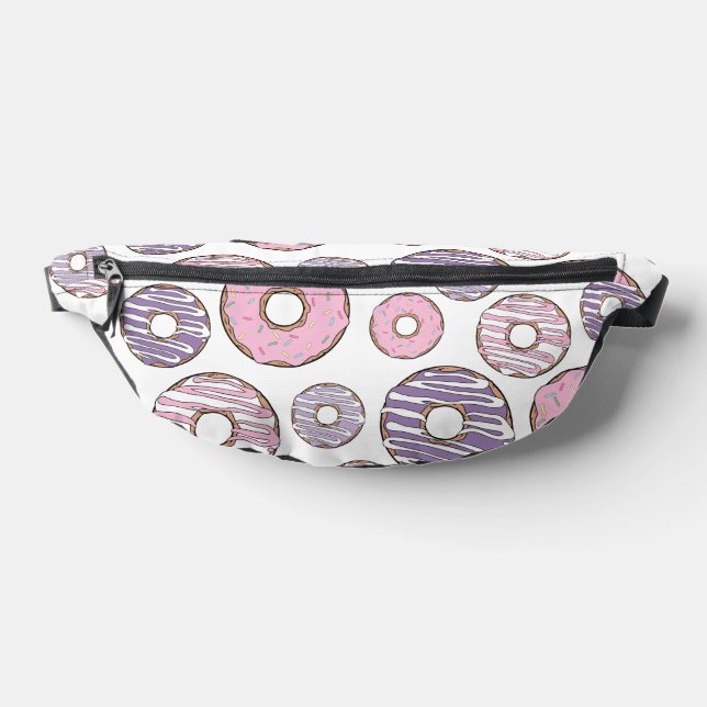 Pattern Of Doughnuts, Pink Doughnuts, Purple Dough Bum Bags (Lay Down)