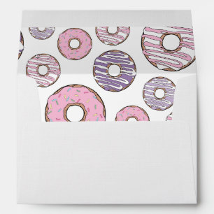 Pattern Of Doughnuts, Pink Doughnuts, Purple Dough Envelope