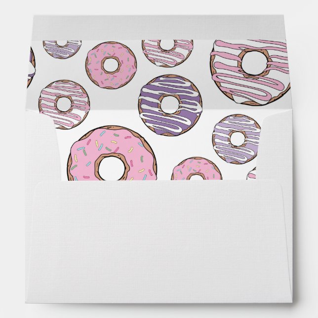 Pattern Of Doughnuts, Pink Doughnuts, Purple Dough Envelope (Back (Bottom))