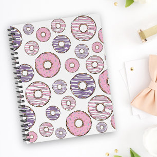 Pattern Of Doughnuts, Pink Doughnuts, Purple Dough Notebook