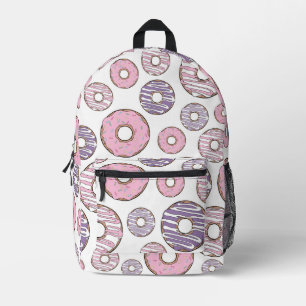 Pattern Of Doughnuts, Pink Doughnuts, Purple Dough Printed Backpack