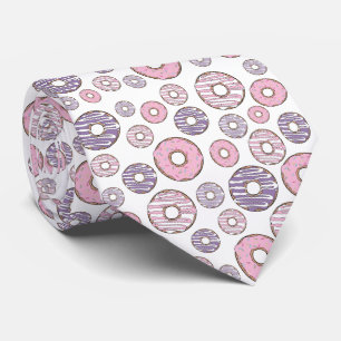 Pattern Of Doughnuts, Pink Doughnuts, Purple Dough Tie