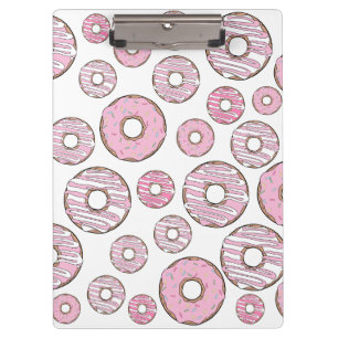 Pattern Of Doughnuts, Pink Doughnuts, Sprinkles Clipboard