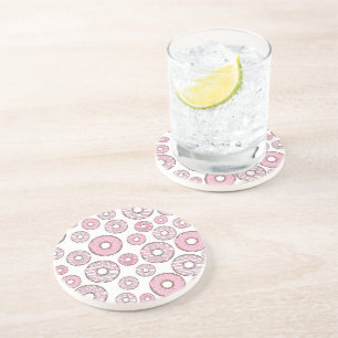 Pattern Of Doughnuts, Pink Doughnuts, Sprinkles Coaster