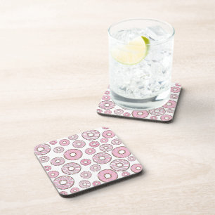 Pattern Of Doughnuts, Pink Doughnuts, Sprinkles Coaster
