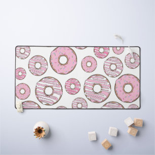 Pattern Of Doughnuts, Pink Doughnuts, Sprinkles Desk Mat
