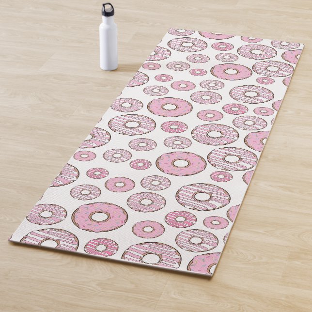 Pattern Of Doughnuts, Pink Doughnuts, Sprinkles Yoga Mat (In Situ)