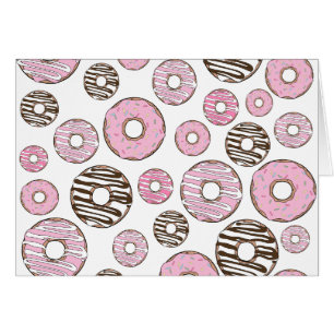 Pattern Of Doughnuts, Pink Doughnuts, White Doughn