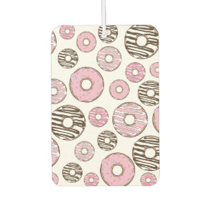 Pattern Of Doughnuts, Pink Doughnuts, White Doughn Car Air Freshener