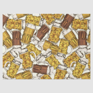 Pattern of draught beer, wheat beer, pilsner tissue paper