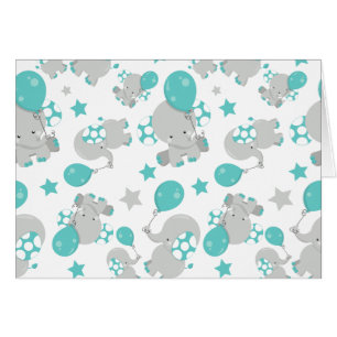 Pattern Of Elephants, Cute Elephants - Blue Grey