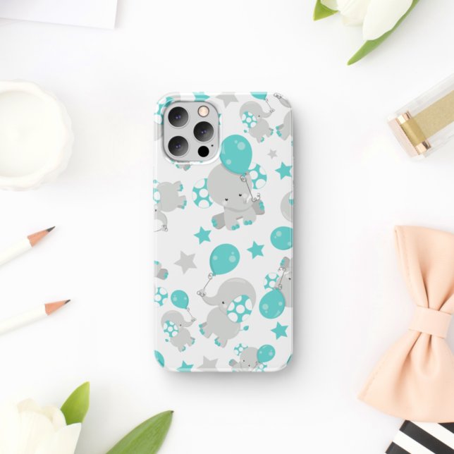 Pattern Of Elephants, Cute Elephants - Blue Grey (Creator Uploaded)