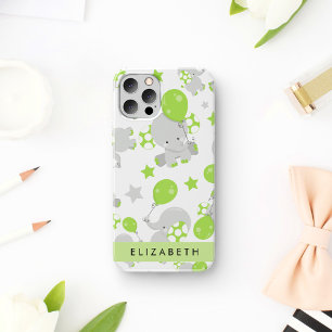 Pattern Of Elephants, Cute Elephants, Your Name iPhone 16 Case