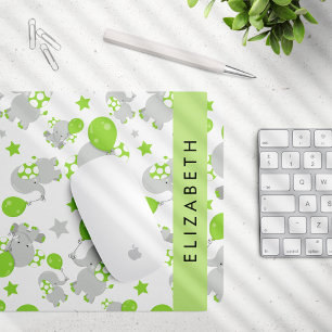 Pattern Of Elephants, Cute Elephants, Your Name Mouse Pad