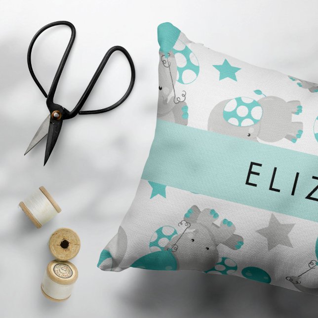Pattern Of Elephants, Cute Elephants, Your Name Pillowcase (Creator Uploaded)