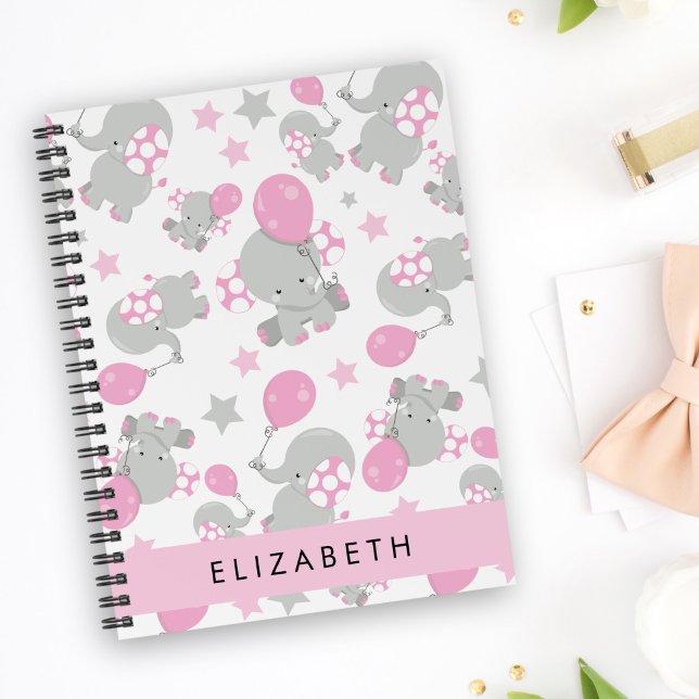 Pattern Of Elephants, Cute Elephants, Your Name Planner (Creator Uploaded)