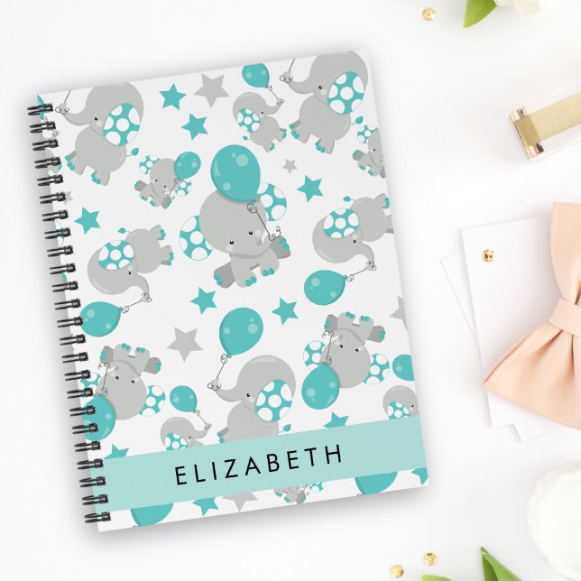 Pattern Of Elephants, Cute Elephants, Your Name Planner (Creator Uploaded)