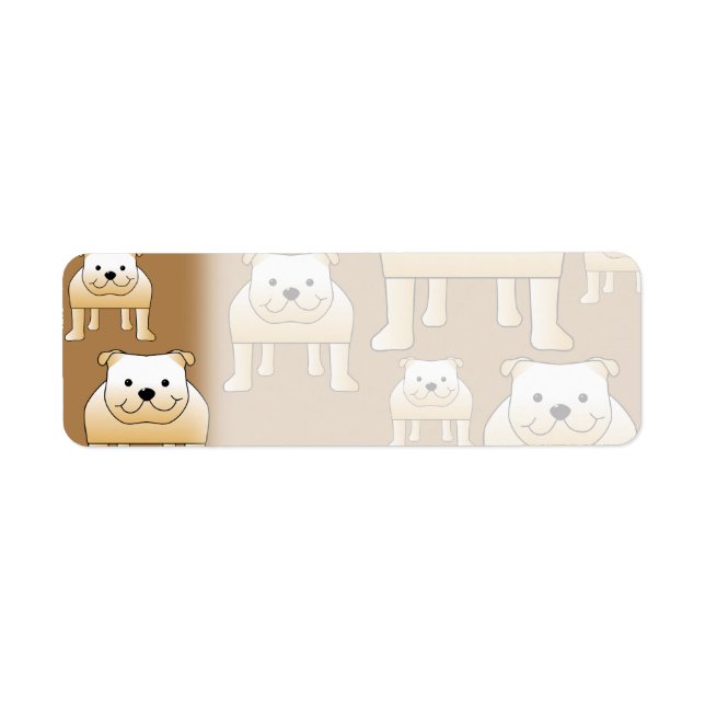 Pattern of Fawn English Bulldogs on Brown. (Front)