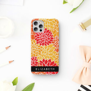 Pattern Of Flowers, Orange Dahlia, Your Name iPhone 12 Pro Case