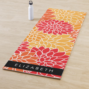 Pattern Of Flowers, Orange Dahlia, Your Name Yoga Mat