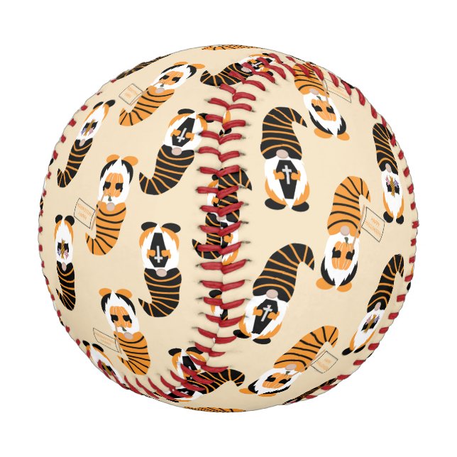 Pattern Of Gnomes, Halloween Gnomes Trick Or Treat Baseball (Angled)