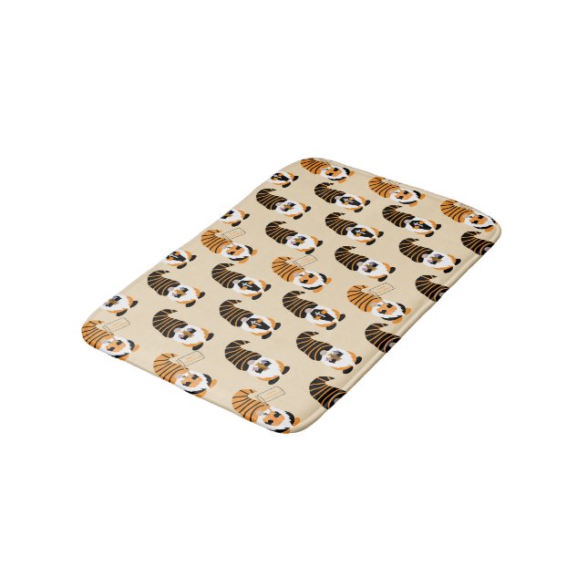 Pattern Of Gnomes, Halloween Gnomes Trick Or Treat Bath Mat (Angled)