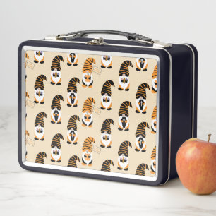 Pattern Of Gnomes, Halloween Gnomes Trick Or Treat Metal Lunch Box