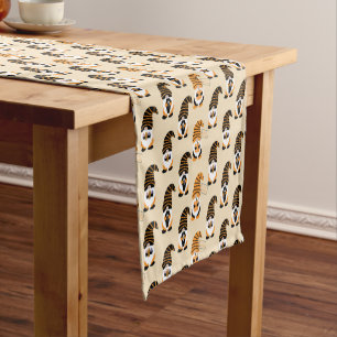 Pattern Of Gnomes, Halloween Gnomes Trick Or Treat Short Table Runner