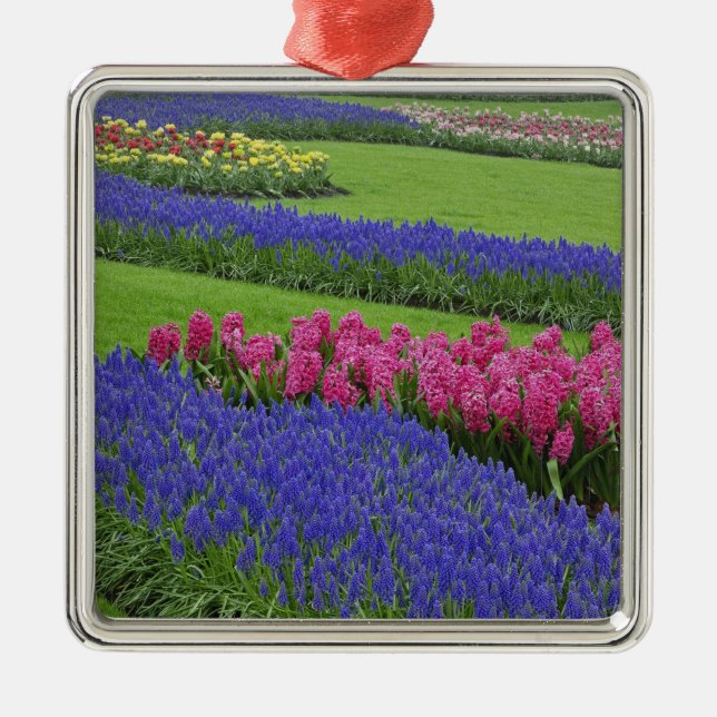 Pattern of Grape Hyacinth, tulips, and Metal Tree Decoration (Front)