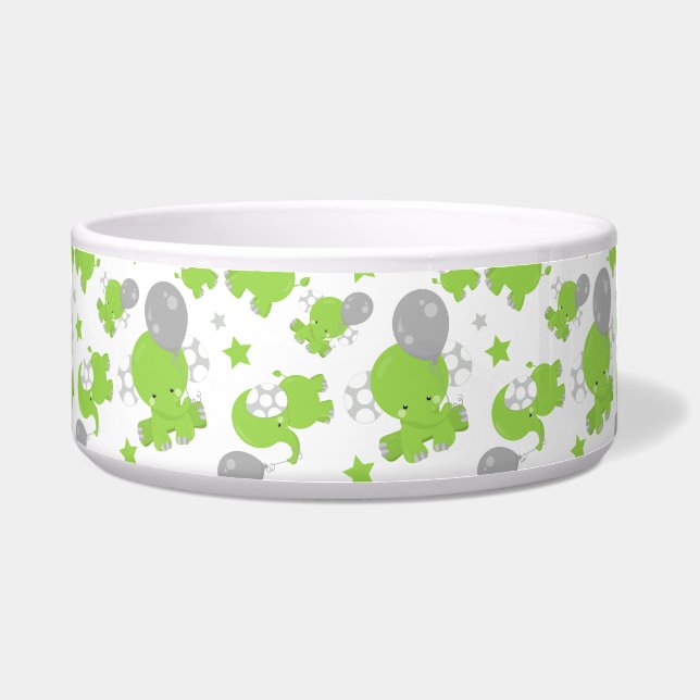 Pattern Of Green Elephants, Cute Elephants, Stars (Front)